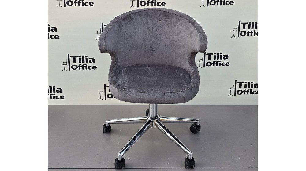 Coket Çalışma Koltuğu Krom Konik Ayak Koyu Gri